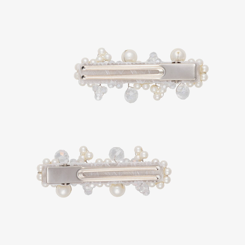 Sienna Likes To Party-Заколки кремовые с искусственным жемчугом и стразами для девочек (2шт.) | Childrensalon