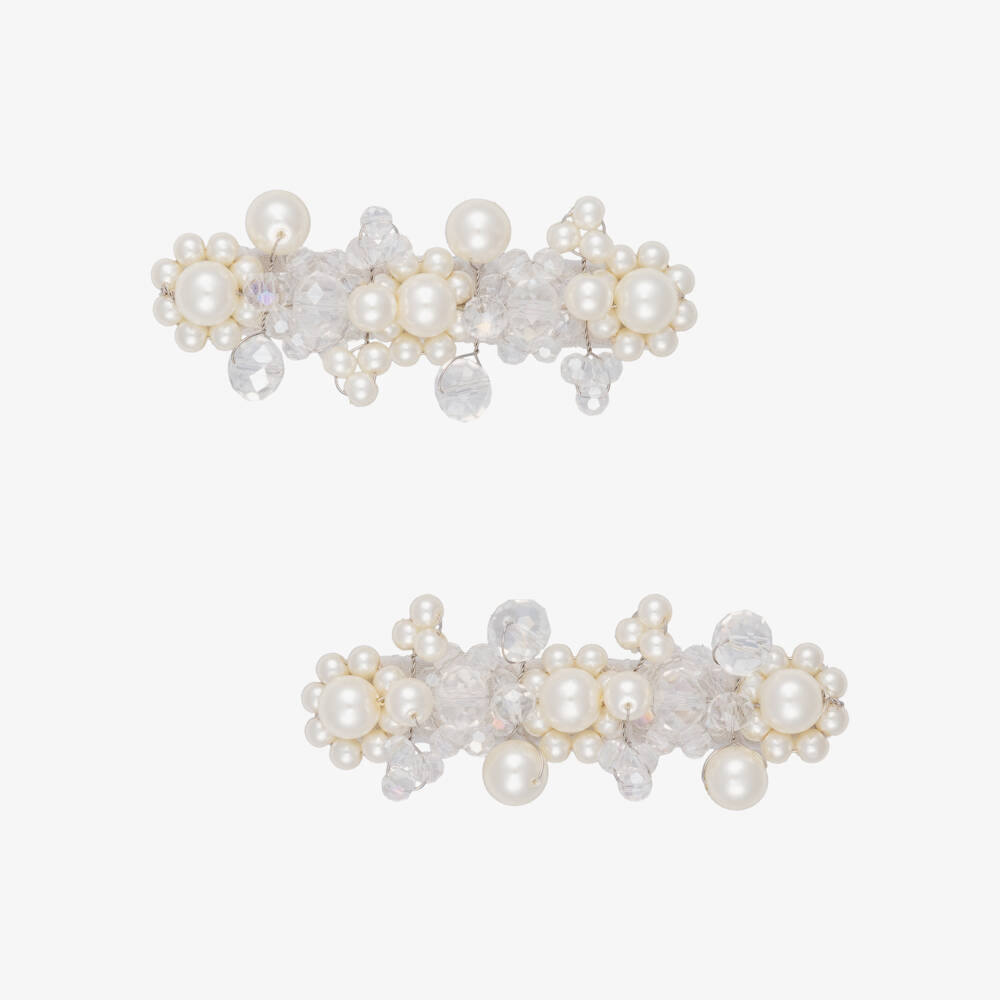Sienna Likes To Party-Заколки кремовые с искусственным жемчугом и стразами для девочек (2шт.) | Childrensalon