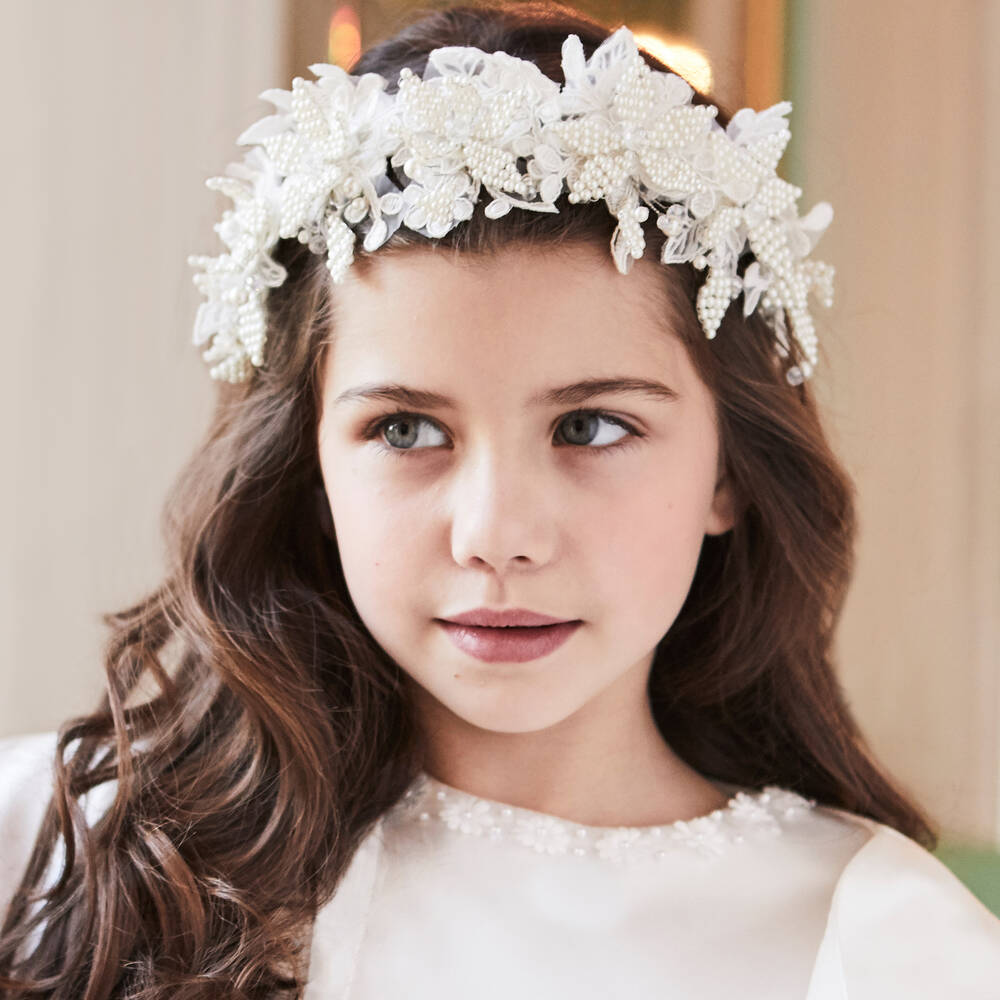 Sienna Likes To Party-Girls Ivory Floral Hairband | Childrensalon