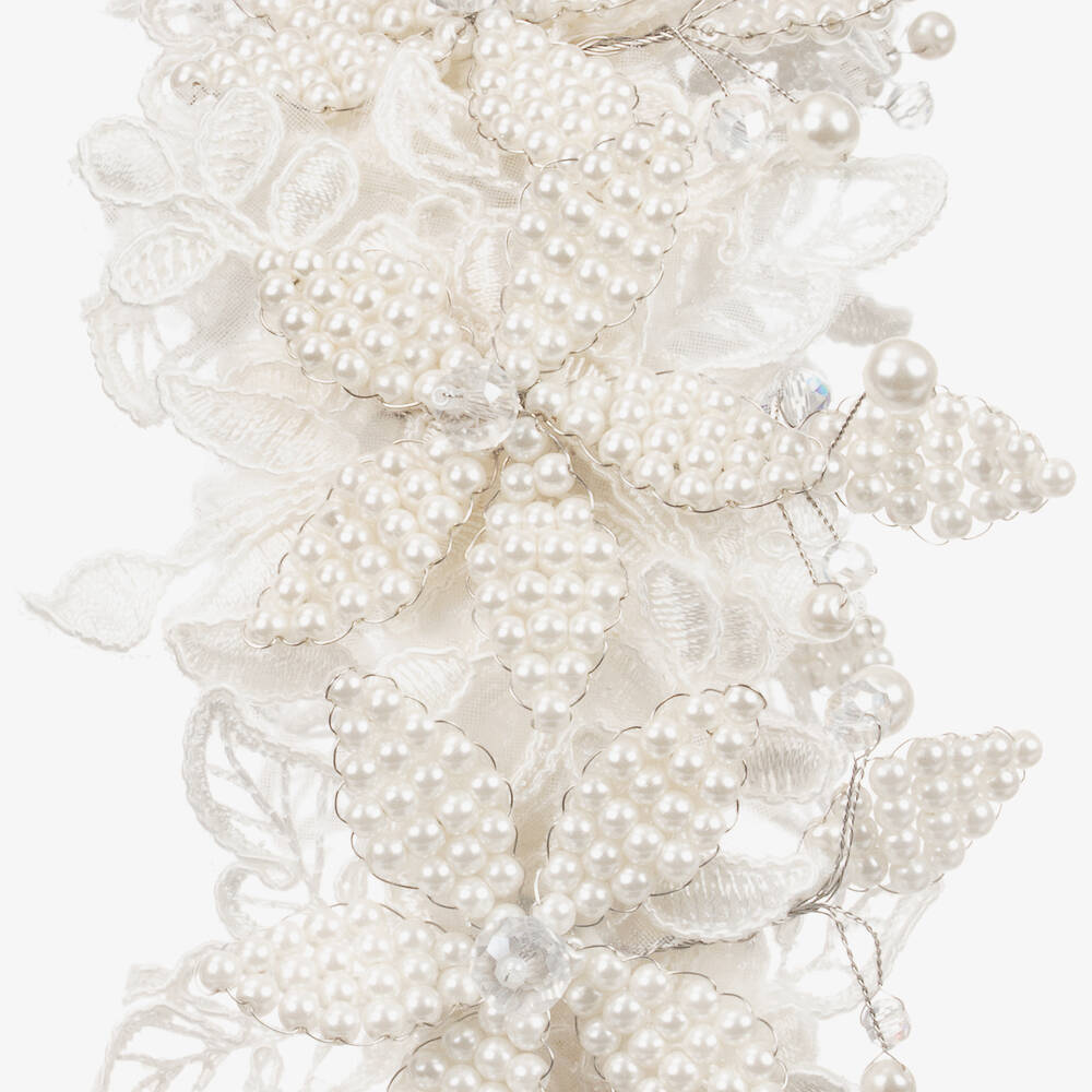 Sienna Likes To Party-Girls Ivory Floral Hairband | Childrensalon