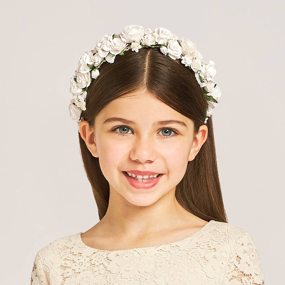 Sienna Likes To Party-Кремовый венок из роз для девочек | Childrensalon