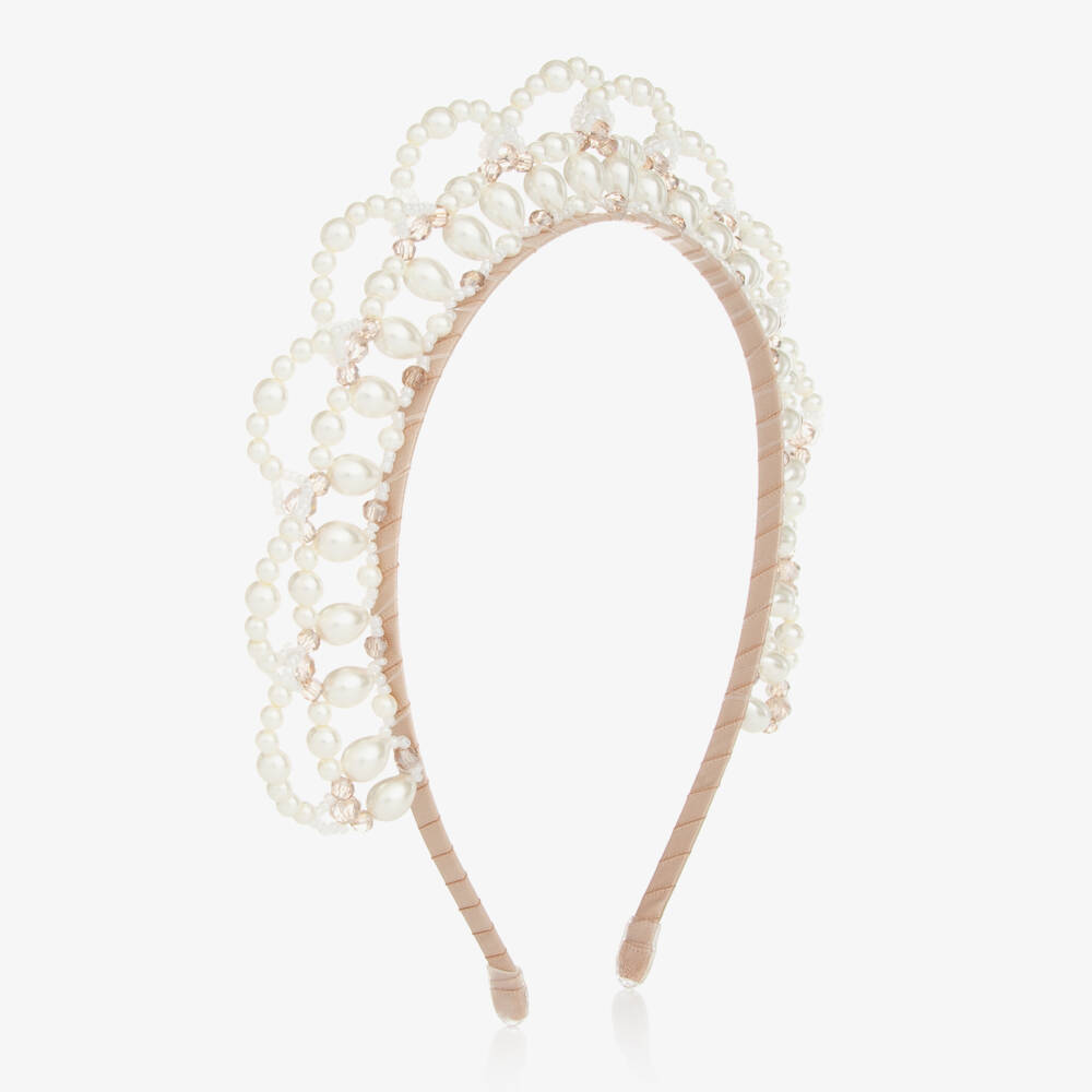 Sienna Likes To Party-Girls Pearl Tiara Hairband | Childrensalon