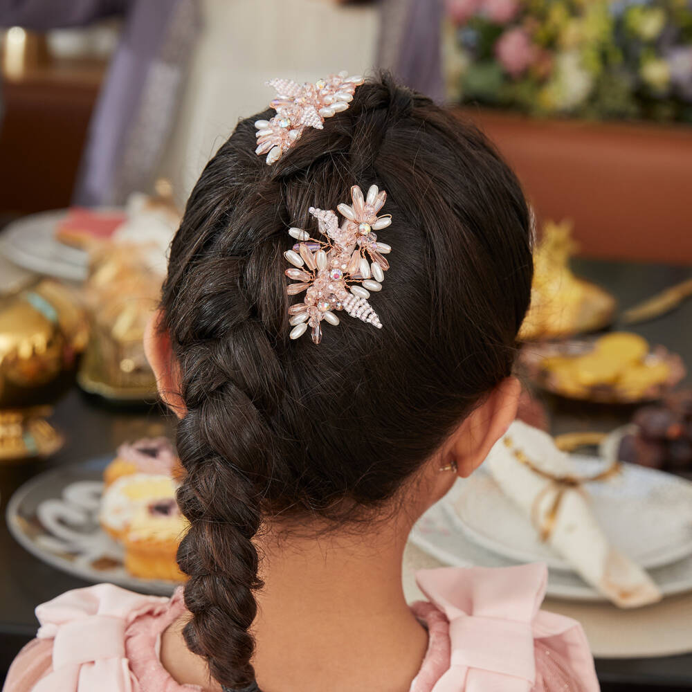 Sienna Likes To Party-مشبك للشعر لون زهري للبنات (عدد 2) | Childrensalon