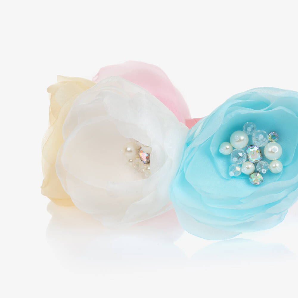 Sienna Likes To Party-Girls Pink Organza Flower Hairband | Childrensalon