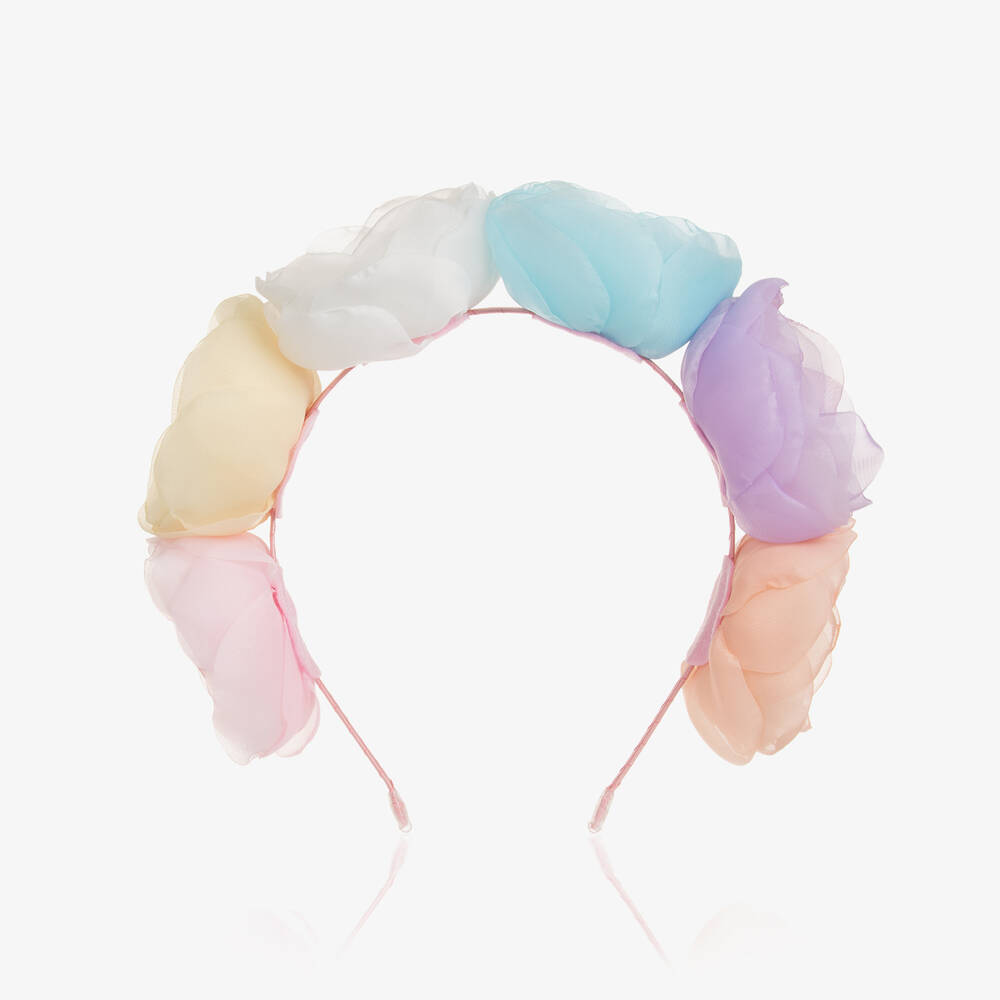 Sienna Likes To Party-Girls Pink Organza Flower Hairband | Childrensalon