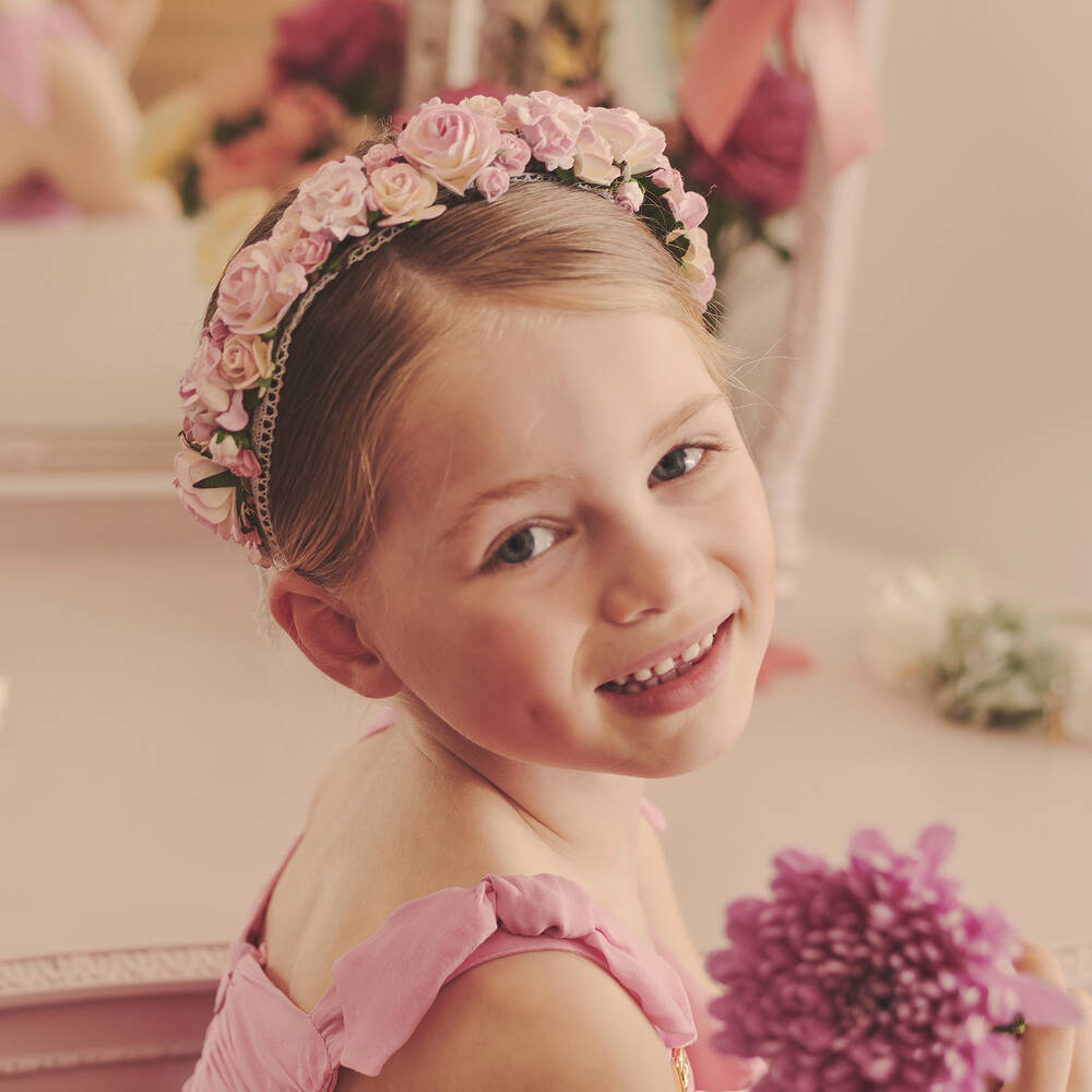 Sienna Likes To Party-Girls Pink Rose & Lace Garland | Childrensalon