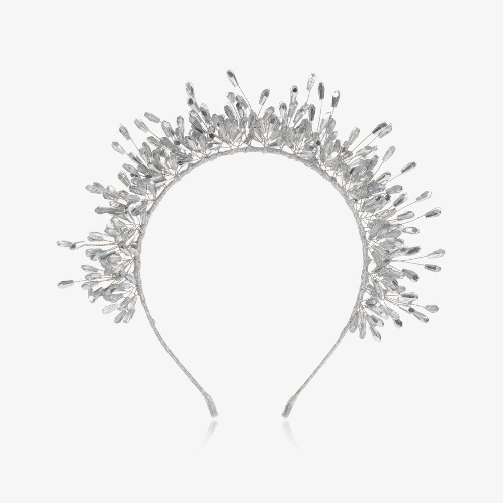 Sienna Likes To Party-Girls Silver Tiara Hairband | Childrensalon