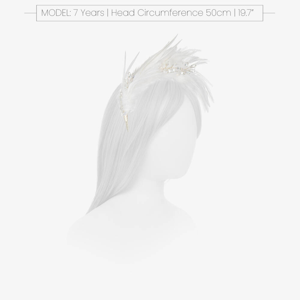 Sienna Likes To Party-Girls White Feather Hairband | Childrensalon