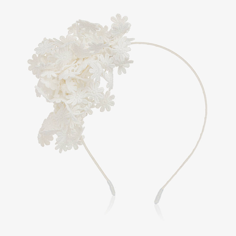 Sienna Likes To Party-Girls White Flowers Hairband | Childrensalon