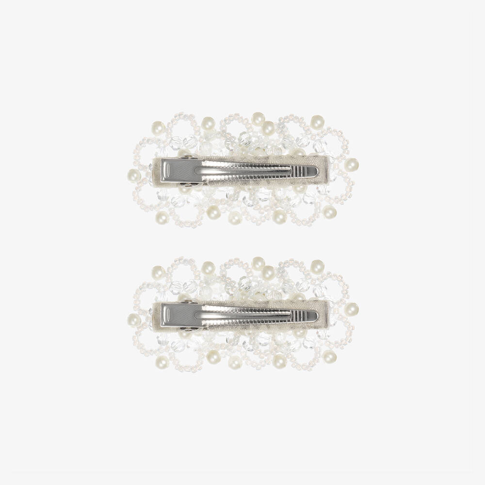 Sienna Likes To Party-Бело-золотистые заколки для волос (2шт.) | Childrensalon