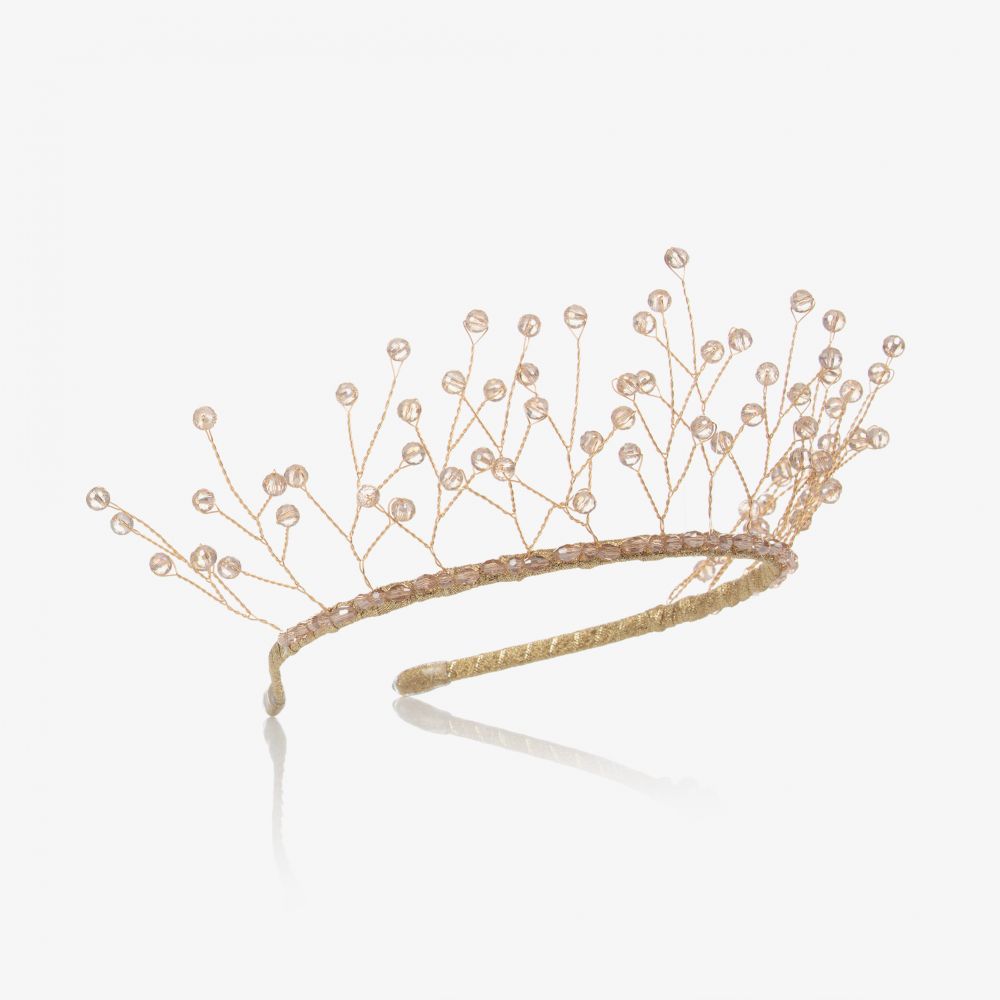 Sienna Likes To Party-Gold Micheangela Crystal Tiara | Childrensalon