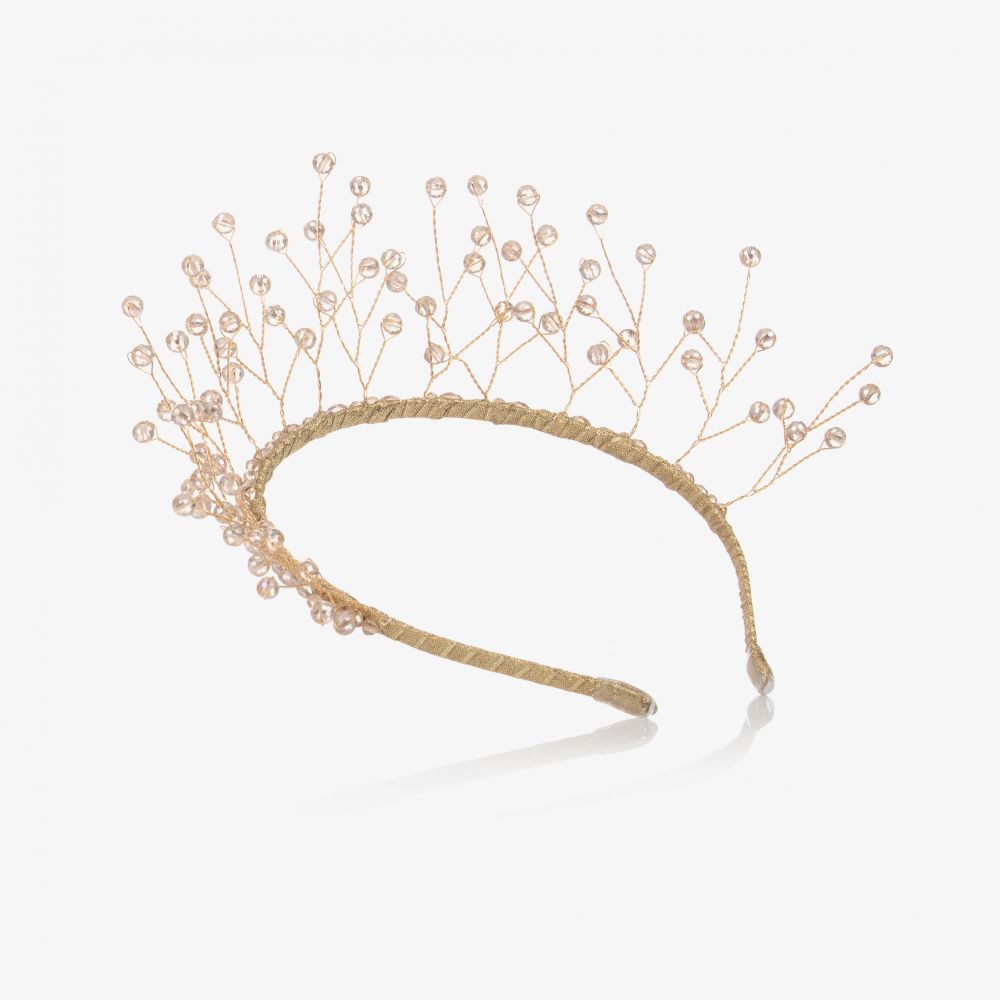 Sienna Likes To Party-Gold Micheangela Crystal Tiara | Childrensalon
