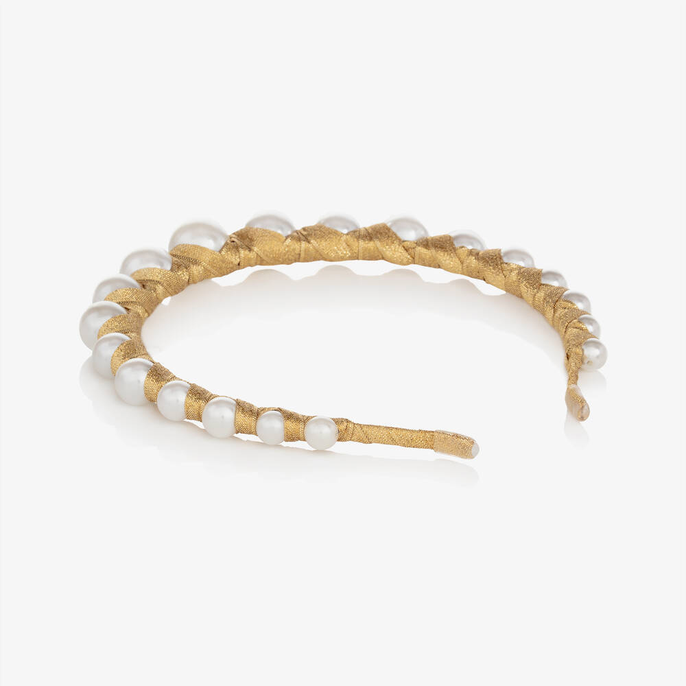 Sienna Likes To Party-Золотистый ободок с жемчужинами | Childrensalon