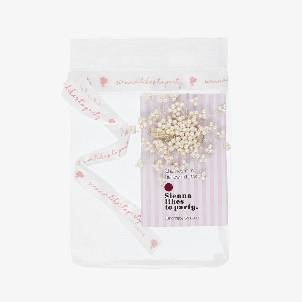 Sienna Likes To Party-Кремовая заколка для волос с жемчугом (9см) | Childrensalon