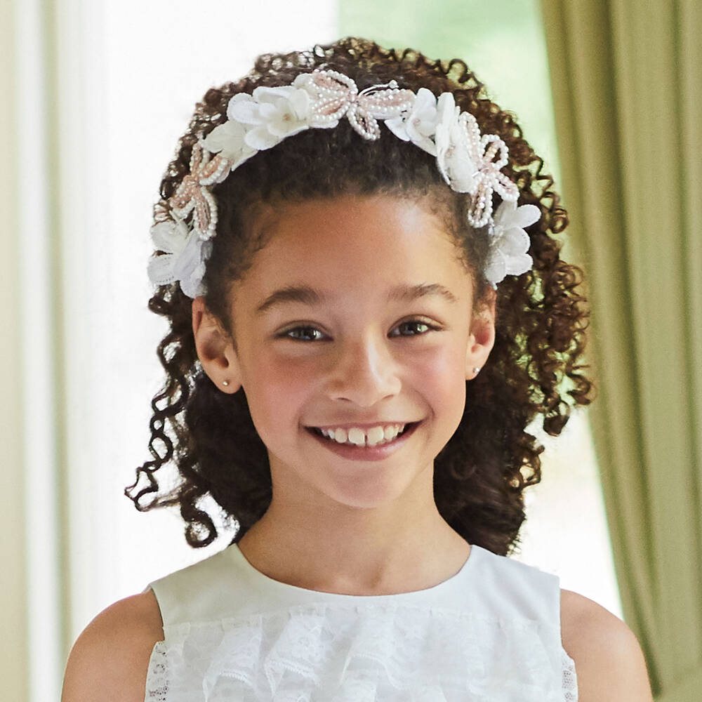 Sienna Likes To Party-Ободок с розовыми бабочками и кружевами | Childrensalon