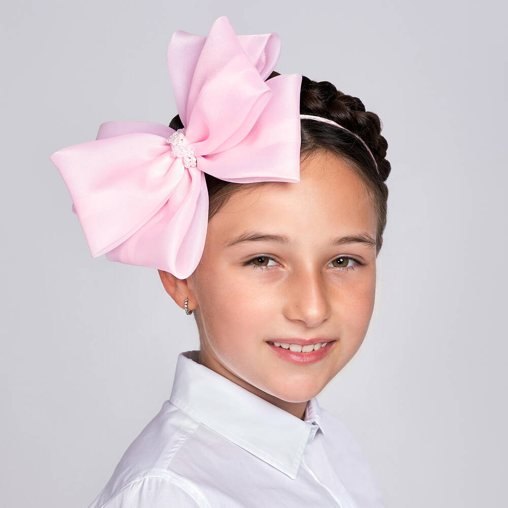 Sienna Likes To Party-Ободок для волос блестящий с бантом розового цвета | Childrensalon