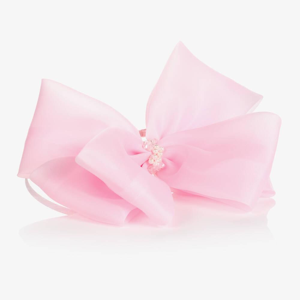 Sienna Likes To Party-Ободок для волос блестящий с бантом розового цвета | Childrensalon