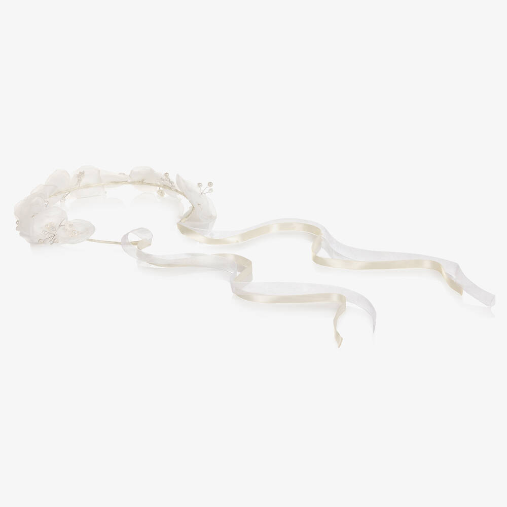 Sienna Likes To Party-White Floral Hair Garland | Childrensalon