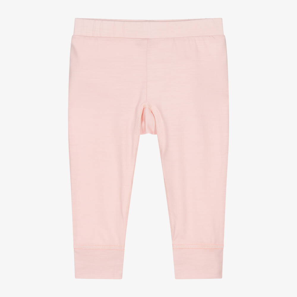 Smalls Merino-Baby Girls Pink ZQ Merino Wool Thermal Joggers | Childrensalon