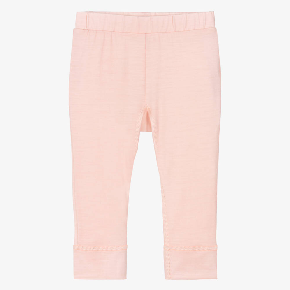Smalls Merino-Baby Girls Pink ZQ Merino Wool Thermal Joggers | Childrensalon