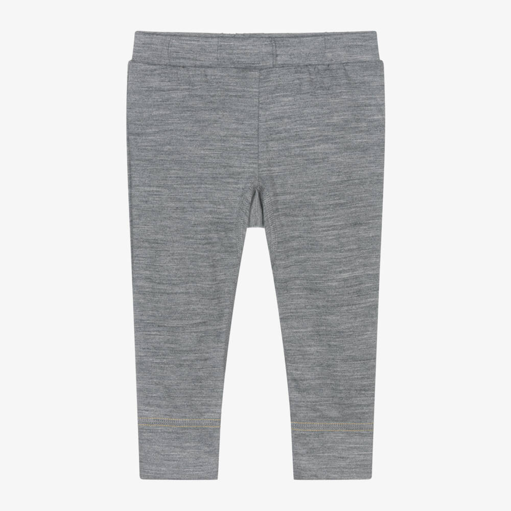 Smalls Merino-Baby ZQ Merino Wool Thermal Joggers in Grey | Childrensalon