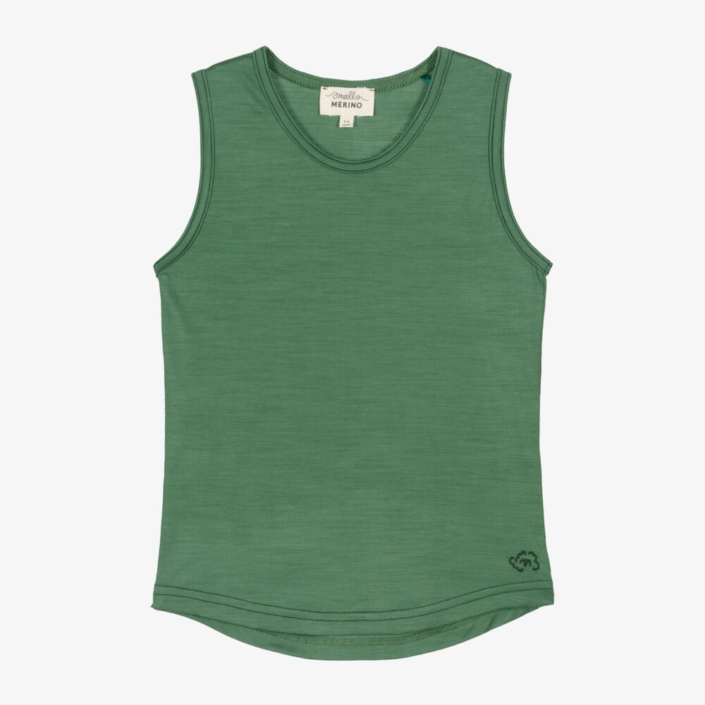Smalls Merino-Green ZQ Merino Wool Thermal Vest Top | Childrensalon