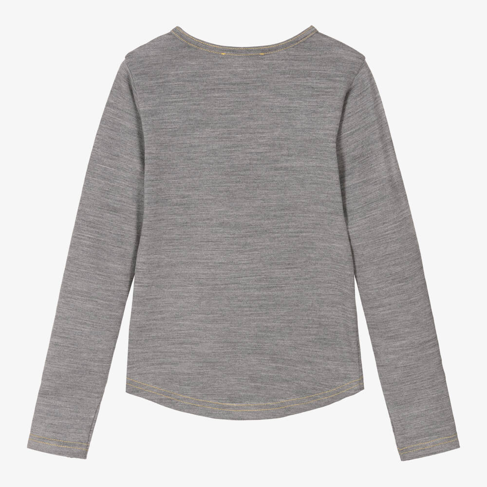 Smalls Merino-Grey Marl ZQ Merino Wool Thermal Top | Childrensalon