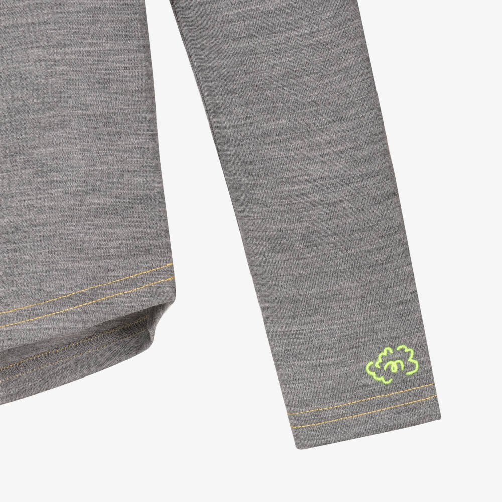 Smalls Merino-Grey Marl ZQ Merino Wool Thermal Top | Childrensalon