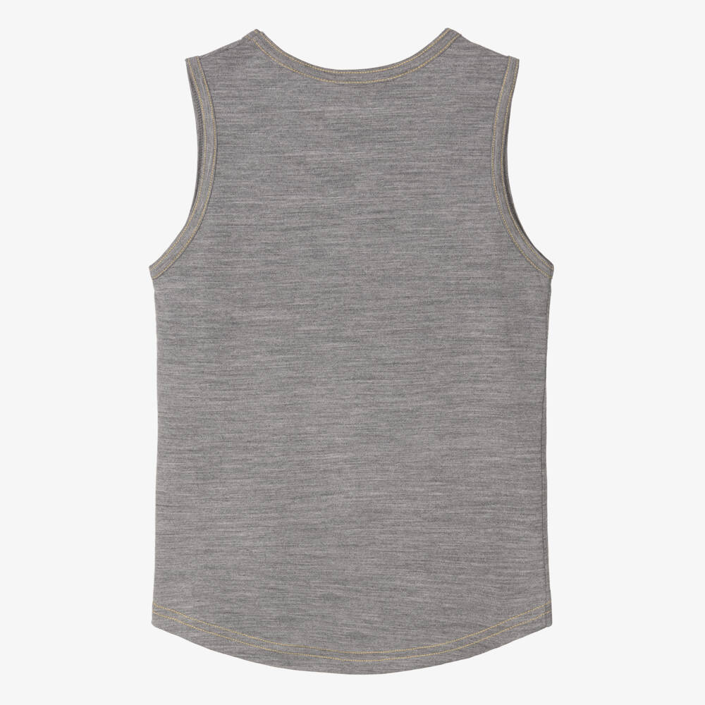 Smalls Merino-Grey Marl ZQ Merino Wool Thermal Vest Top | Childrensalon