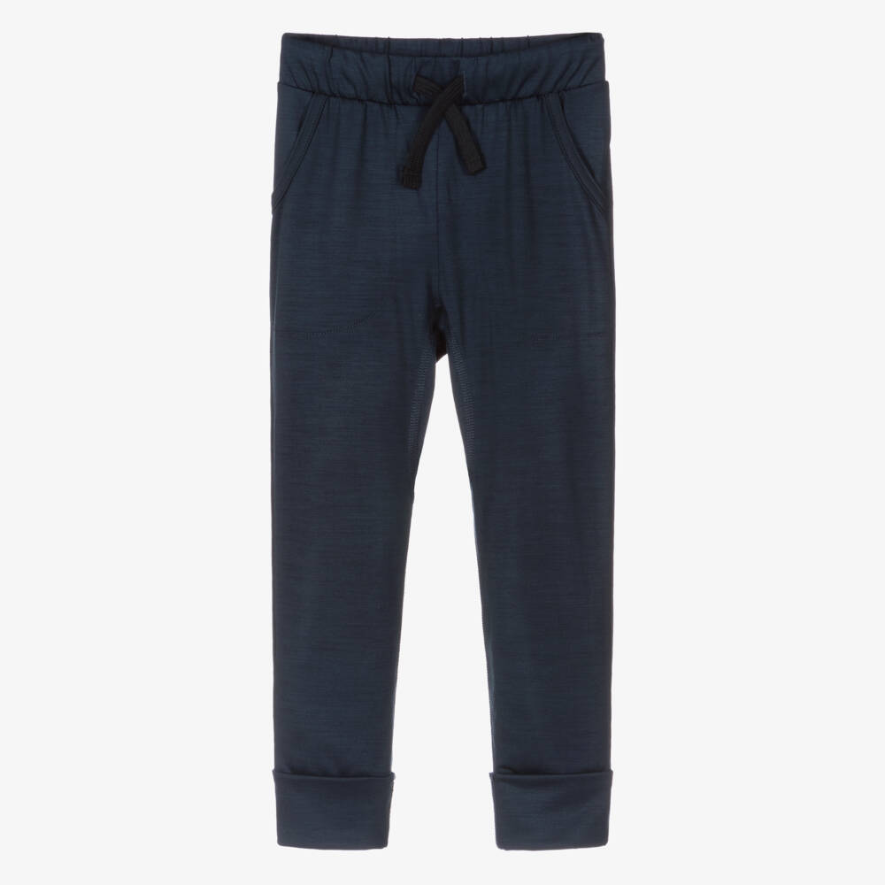 Smalls Merino-Navy Blue ZQ Merino Wool Slim Joggers | Childrensalon