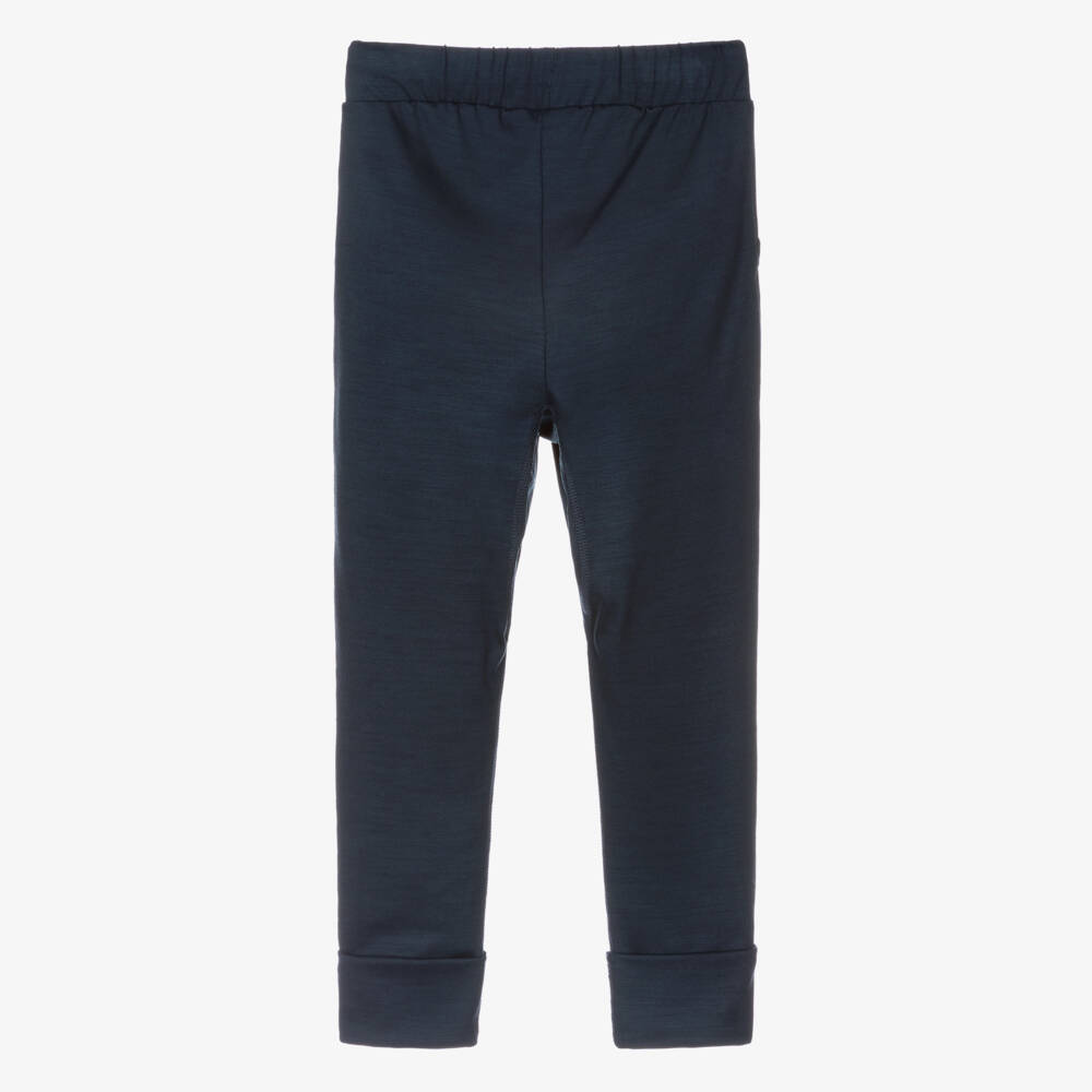 Smalls Merino-Синие узкие джоггеры из мериносовой шерсти | Childrensalon