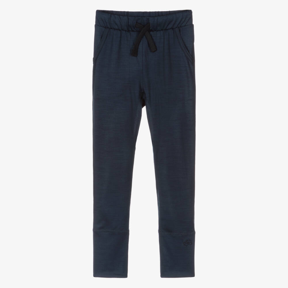 Smalls Merino-Синие узкие джоггеры из мериносовой шерсти | Childrensalon
