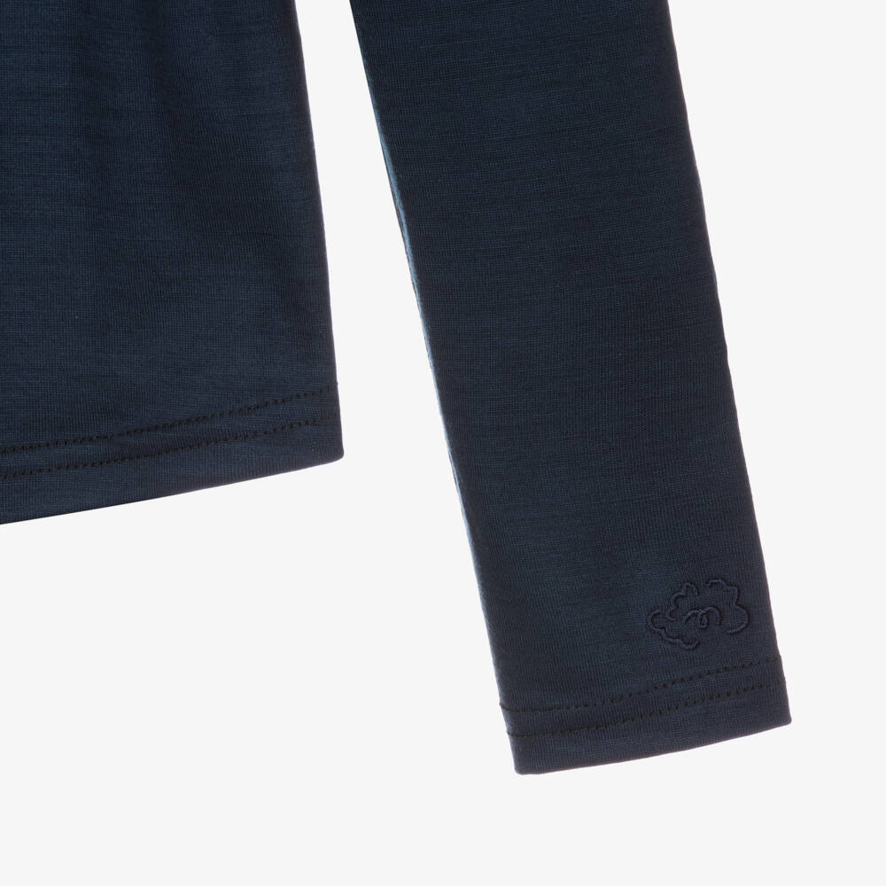 Smalls Merino-Navy Blue ZQ Merino Wool Thermal Top | Childrensalon