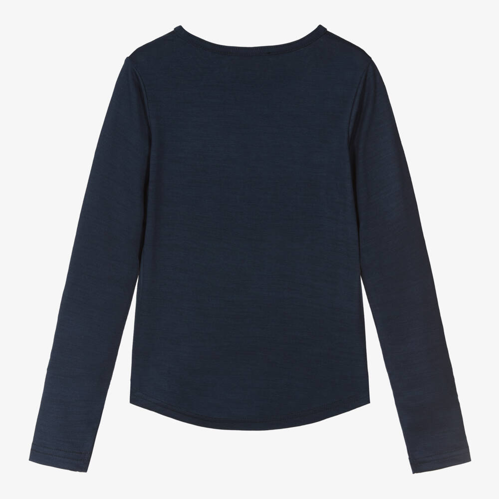 Smalls Merino-Navy Blue ZQ Merino Wool Thermal Top | Childrensalon