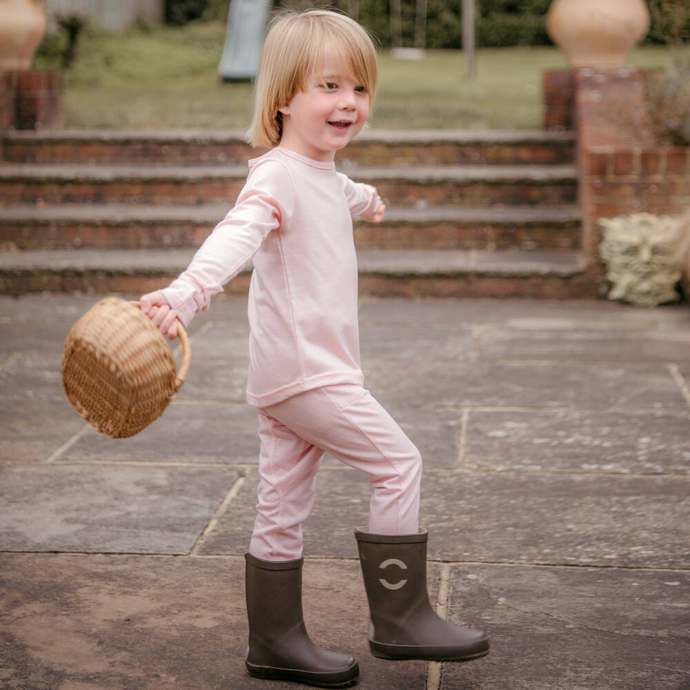 Smalls Merino-Pale Pink ZQ Merino Wool Thermal Top | Childrensalon