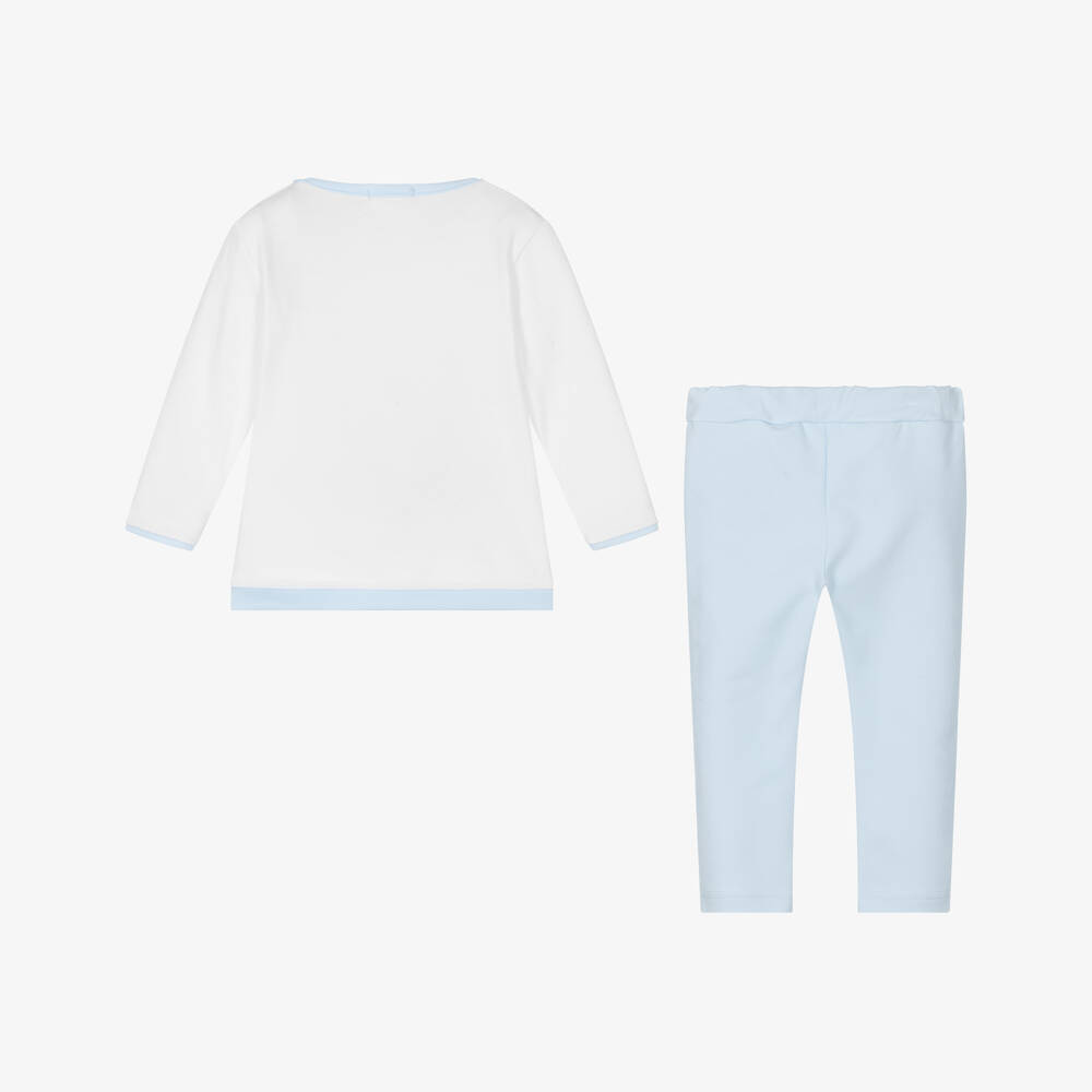 Sofija-Baby Boys White & Blue Air Ballon Outfit | Childrensalon