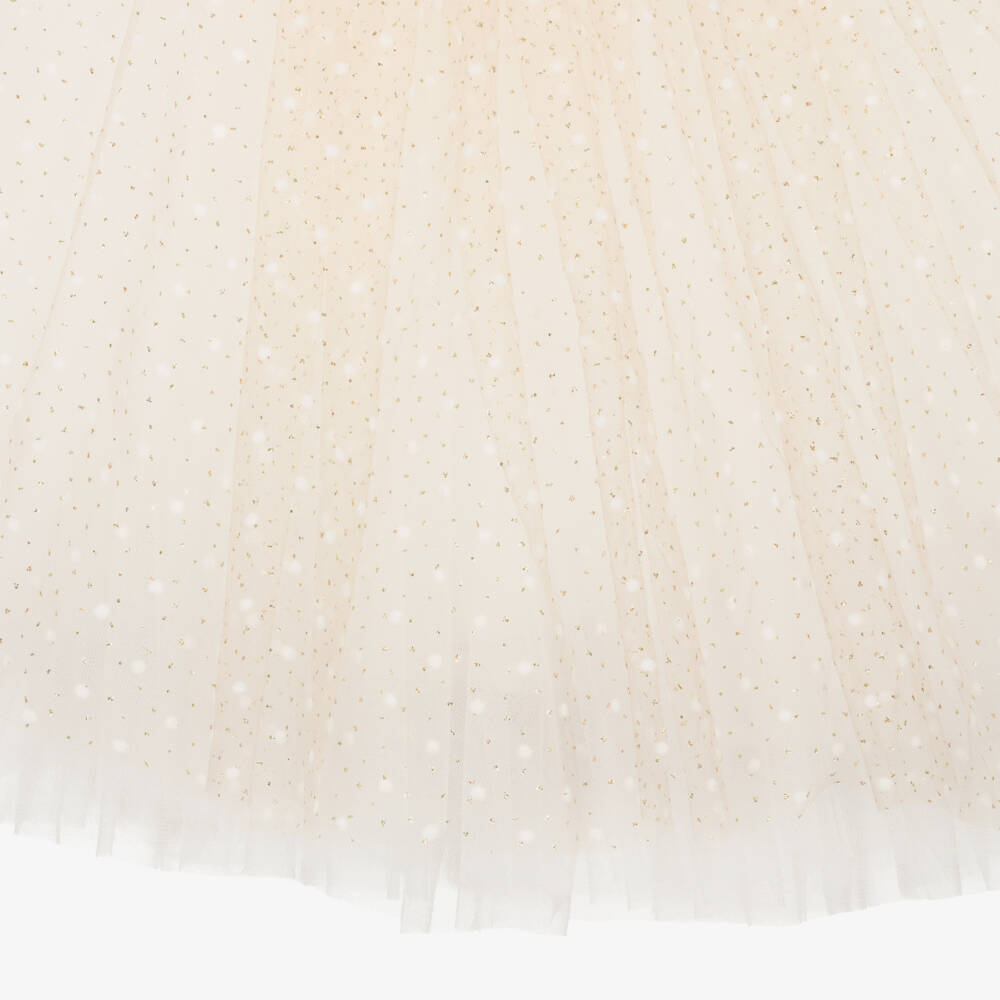 Sofija-Baby Girls Ivory Bodysuit & Gold Tulle Skirt Set | Childrensalon