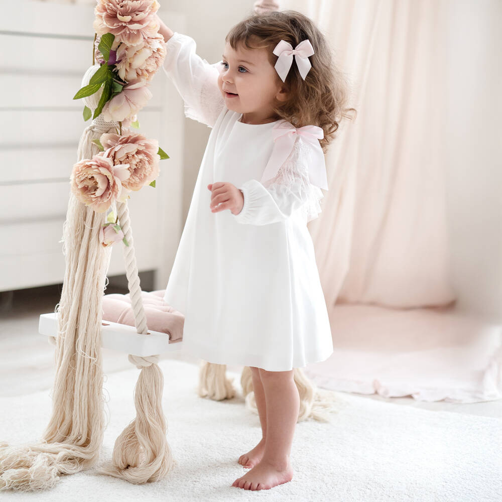Sofija-Кремовое платье из шифона для девочек | Childrensalon