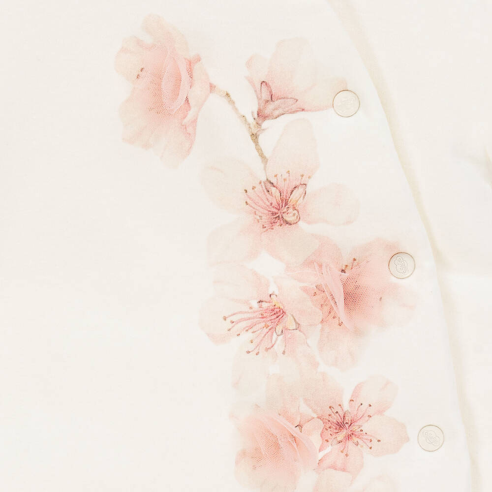 Sofija-Кремовый прогулочный комбинезон из хлопка для девочек | Childrensalon