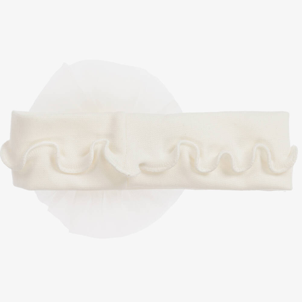 Sofija-Кремовая хлопковая повязка на голову для малышей | Childrensalon