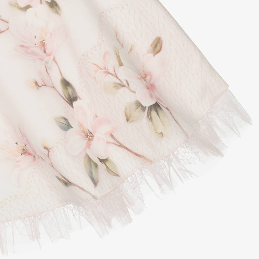 Sofija-Розовое хлопковое платье в цветами для малышек | Childrensalon