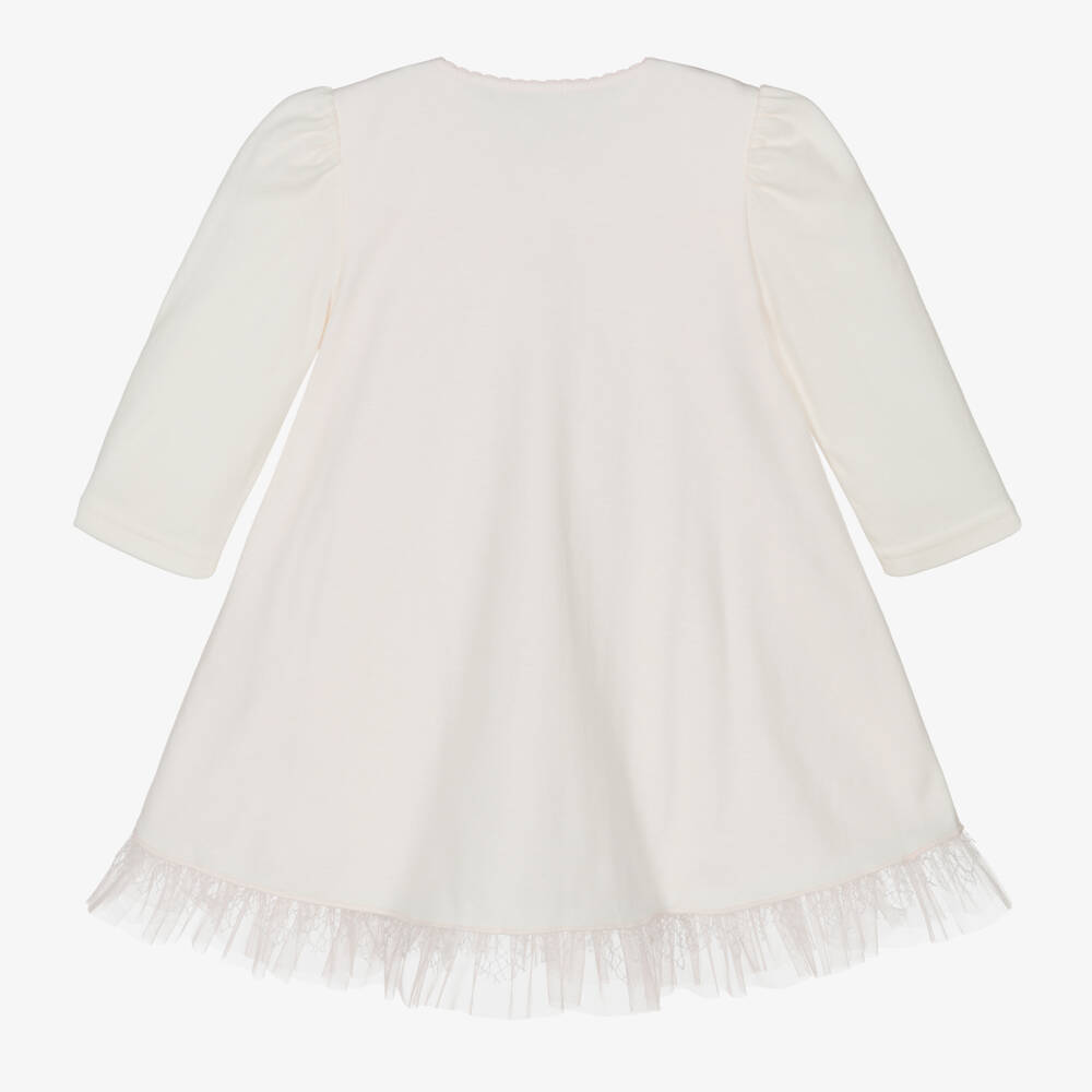 Sofija-Розовое хлопковое платье в цветами для малышек | Childrensalon