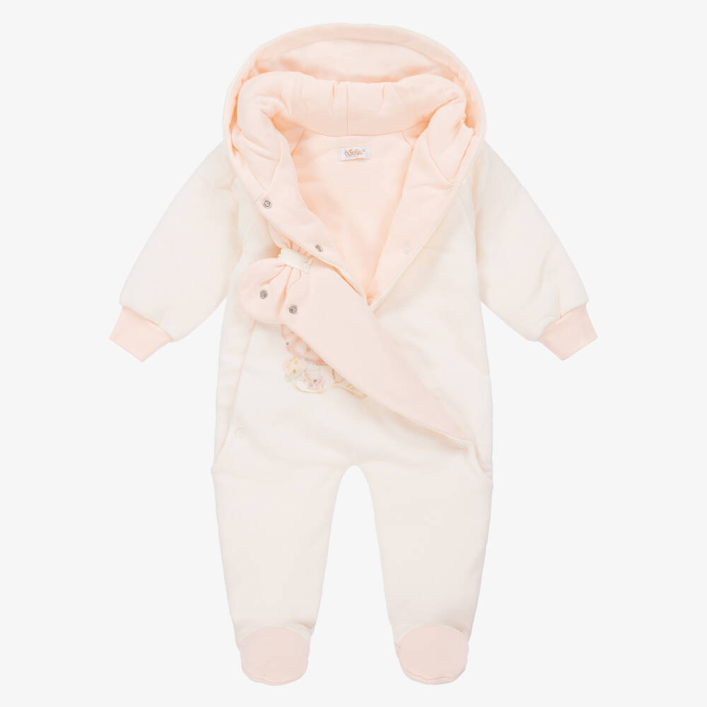 Sofija-أفرول للخروج قطن لون زهري للمولودات | Childrensalon