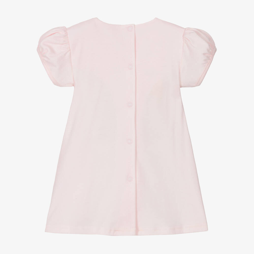 Sofija-Baby Girls Pink Cotton Dress with Flowers | Childrensalon
