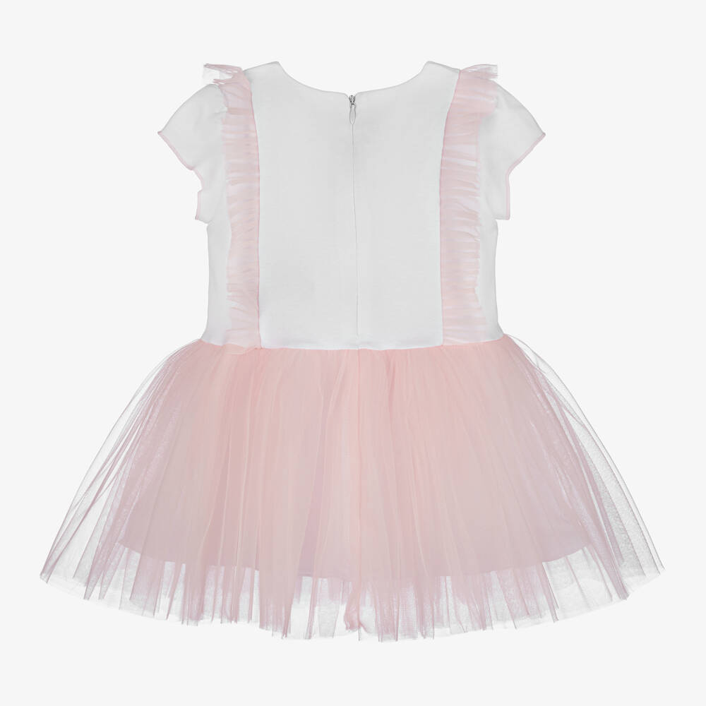 Sofija-Baby Girls Pink Cotton & Frilly Tulle Dress | Childrensalon