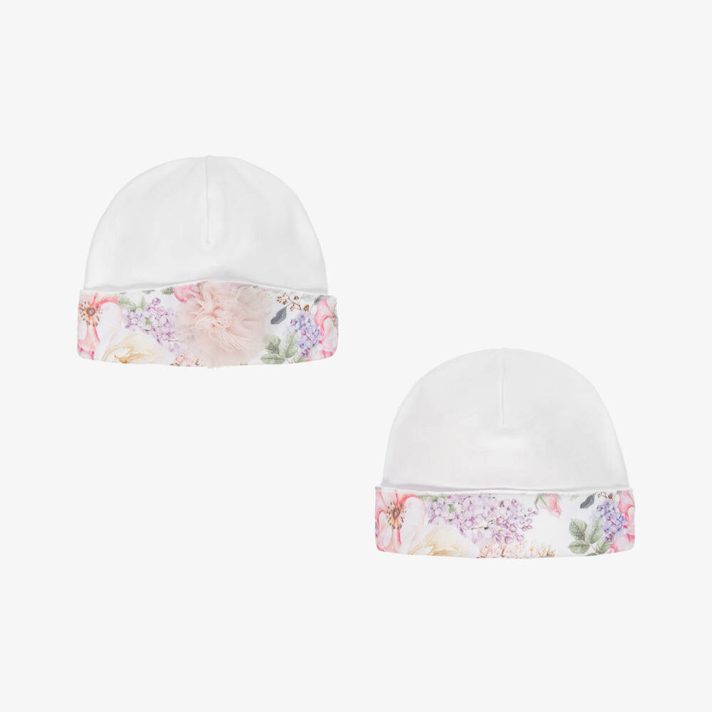 Sofija-Baby Girls White Cotton Blanket Set | Childrensalon