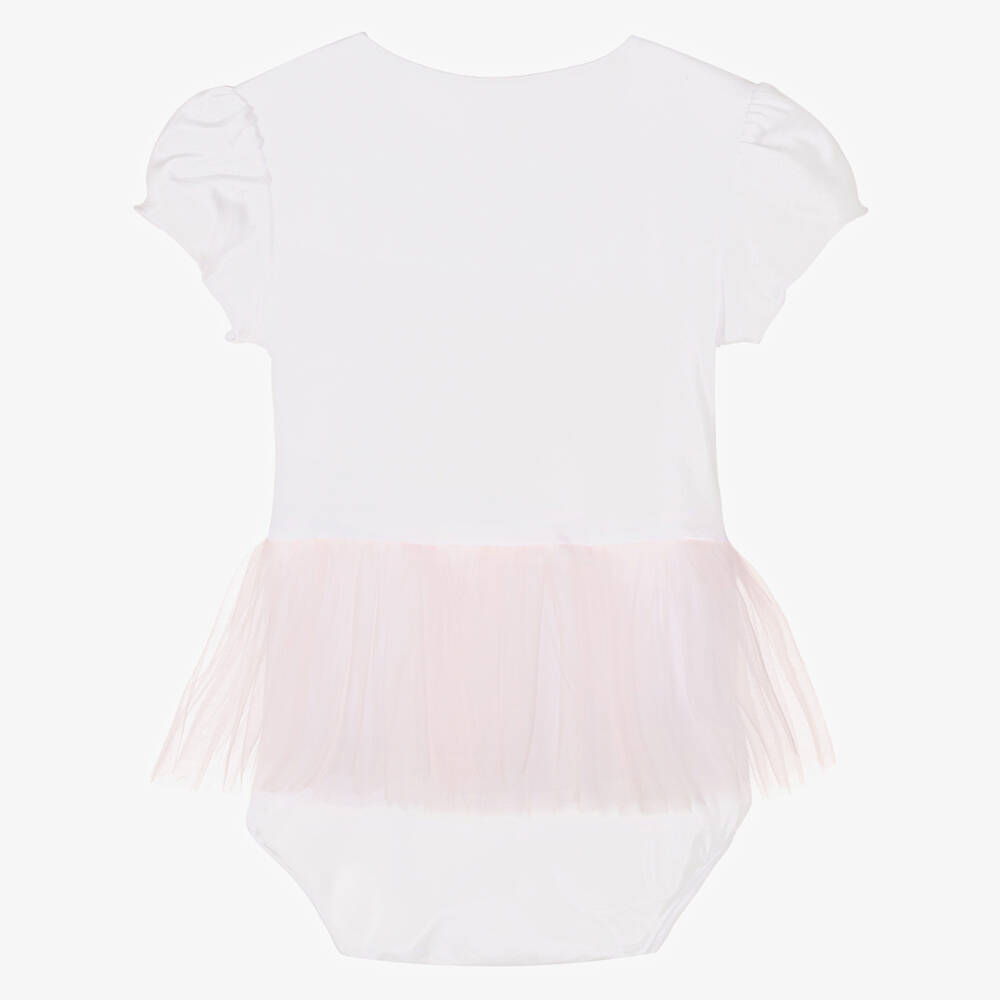 Sofija-Боди из белого хлопка с цветами для малышек | Childrensalon
