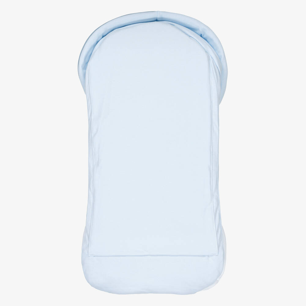 Sofija-Blue & White Cotton Jersey Padded Tiger Nest (70cm) | Childrensalon