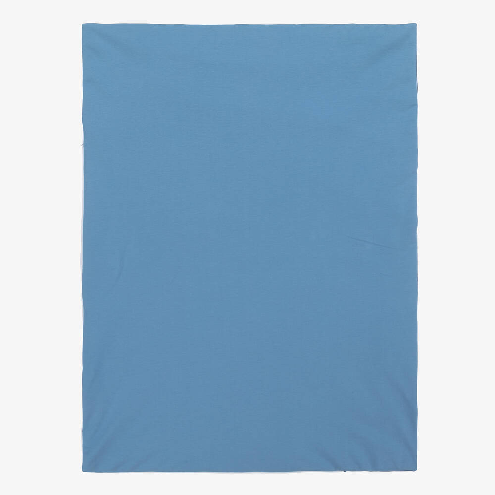 Sofija-Blue & White Cotton Padded Blanket (88cm) | Childrensalon