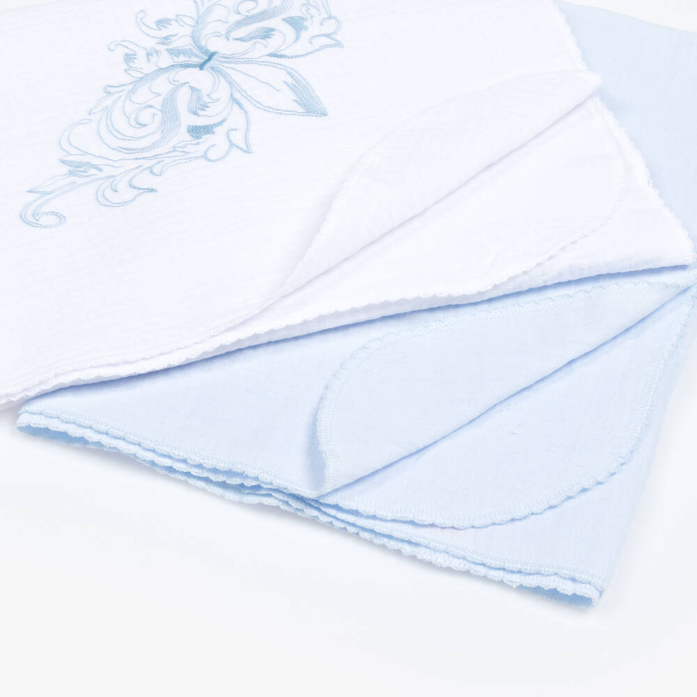 Sofija-Blue & White Muslin Cloths (2 Pack) | Childrensalon